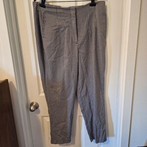 Nine West Brown Checkered Tapered Leg Pants Size 16